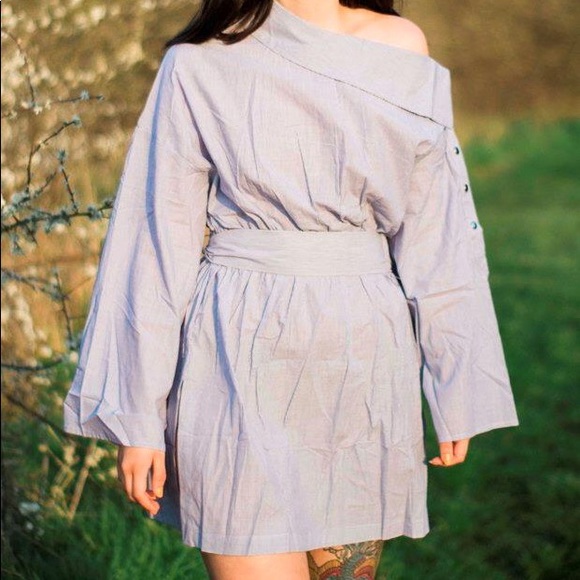 NWOT Zara Striped Poplin Asymmetric Neck Tunic - Picture 6 of 8